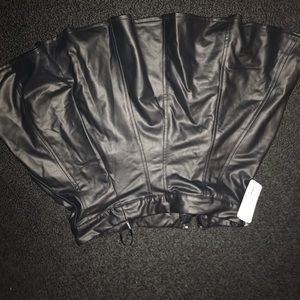 Black faux leather skirt
